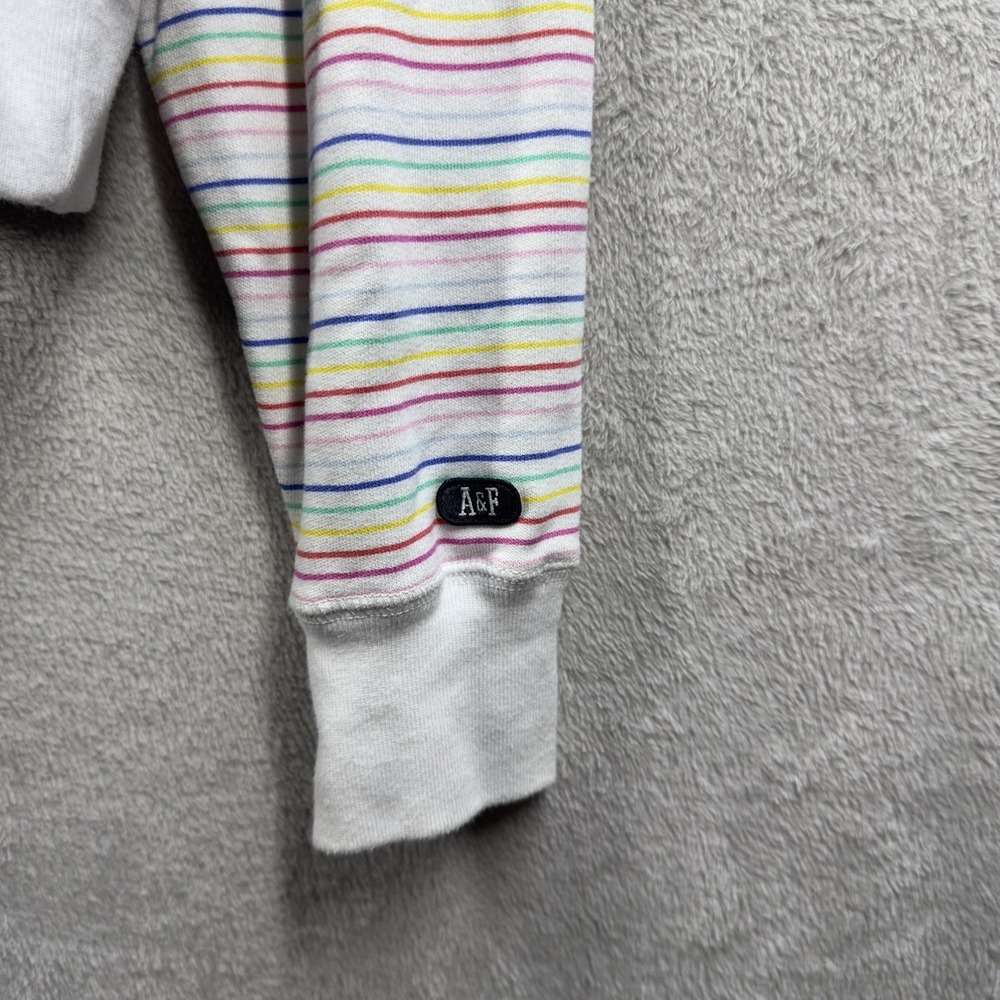 Abercrombie and Fitch Cropped Sweatshirt Women's Size S Rainbow Striped - Picture 4 of 8